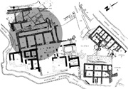 Plan of the Artisans’ Workshop (encircled) within the east wing of the Mycenae citadel; © 2006 Christophilis Maggidis.