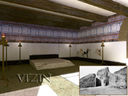 Rendering of the throne room, extracted from the computer model of the Palace at Til Barsib, Syria; © 2002 Learning Sites, Inc.; used under license agreement.